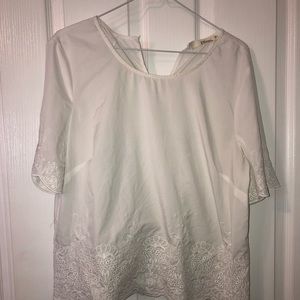 White dressy shirt with flower details